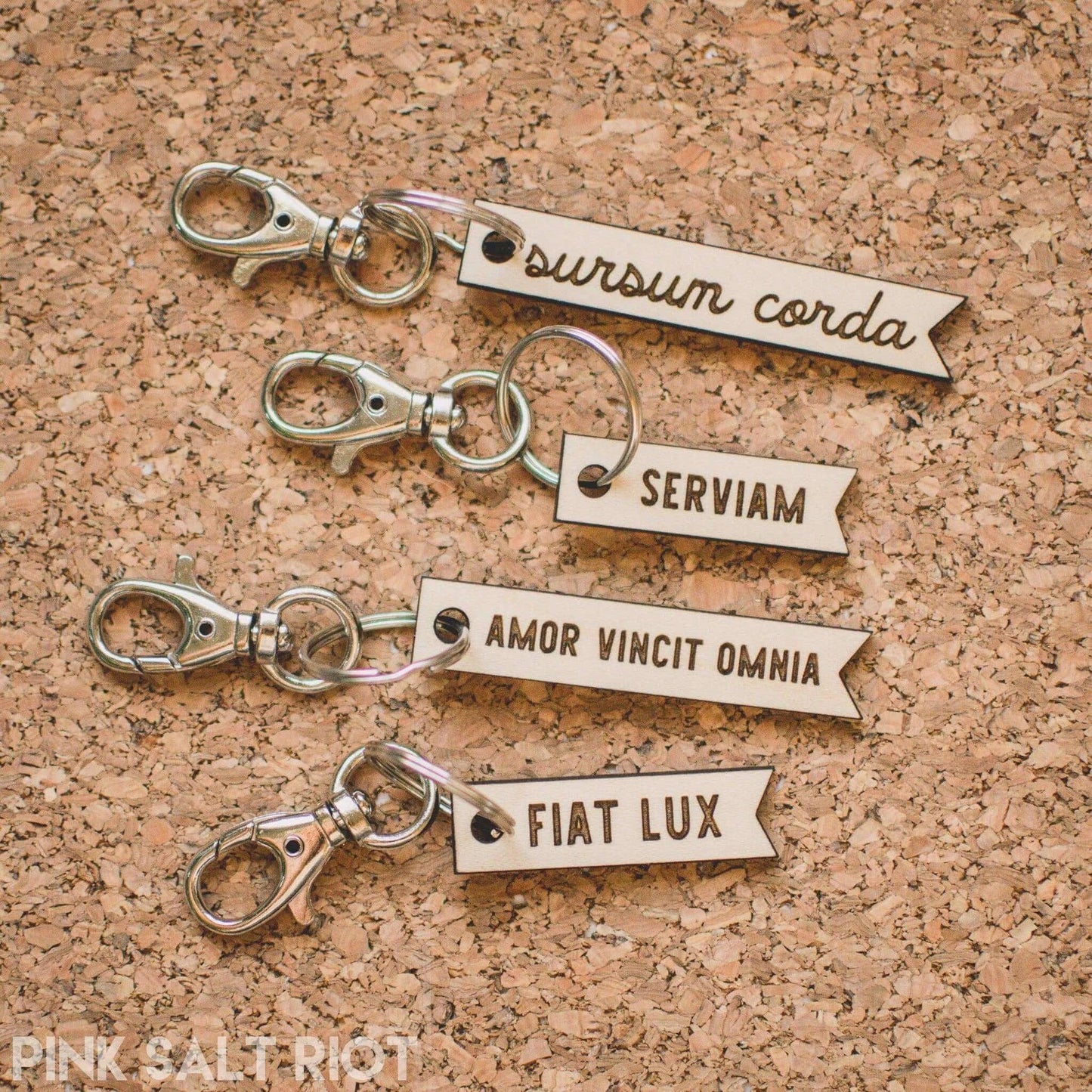 Pink Salt Riot - Latin Keychains: Serviam (I Will Serve)