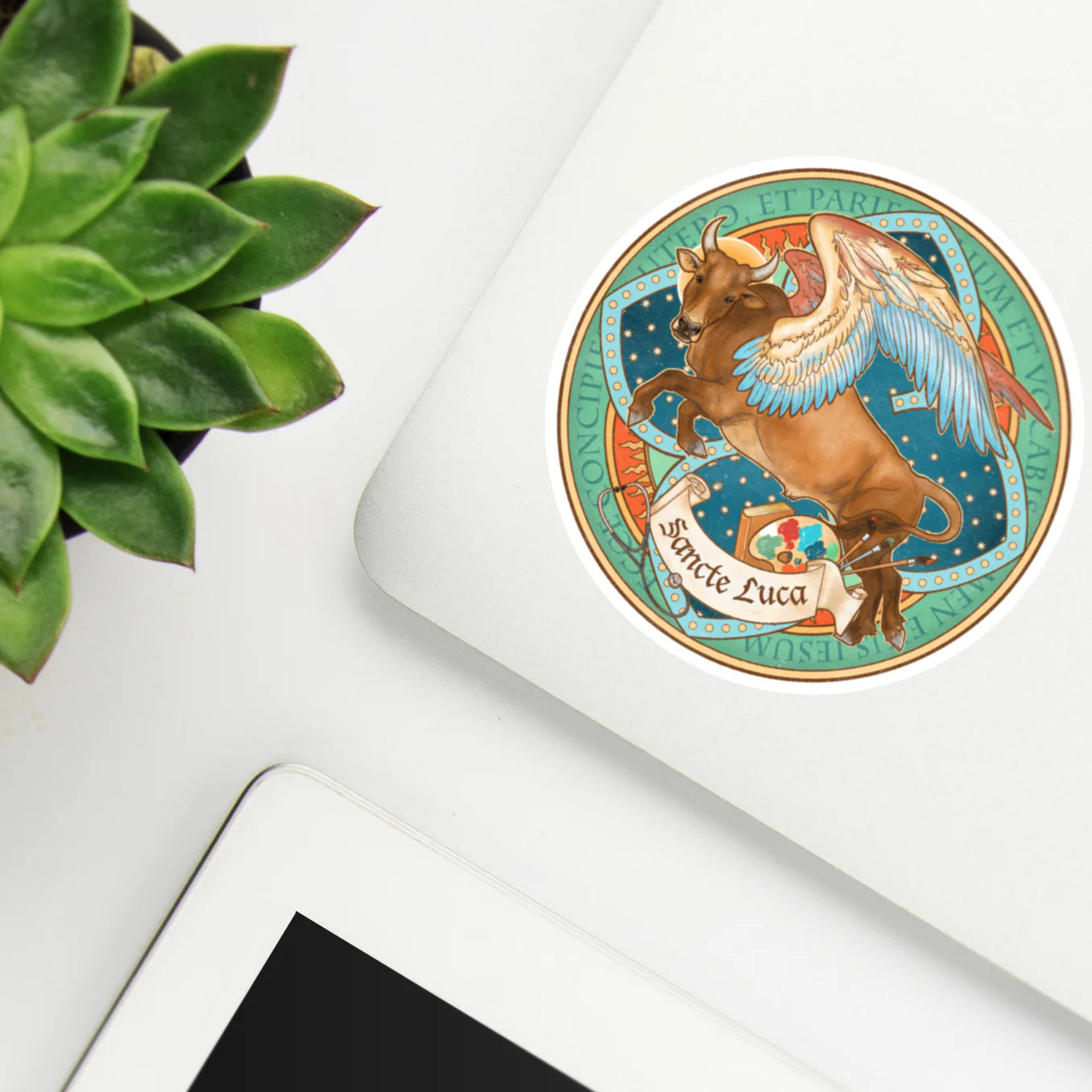 St. Luke the Evangelist Vinyl Sticker