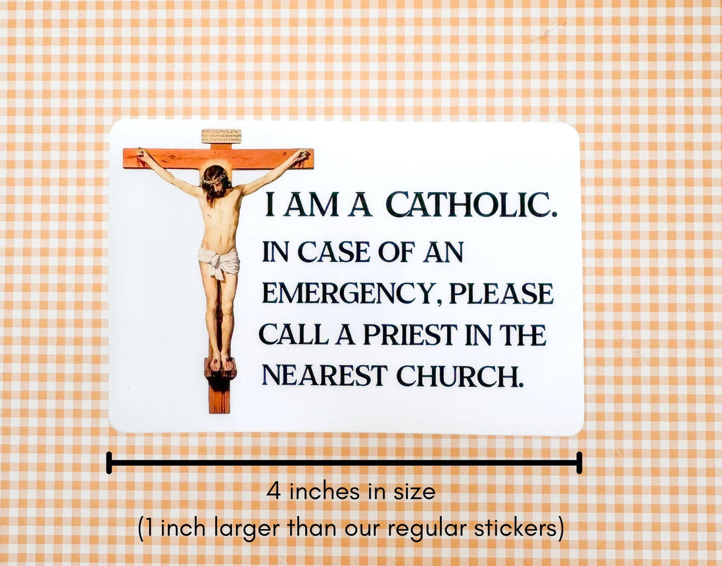 Peony&June Illustration - Catholic Sticker In case of an Emergency