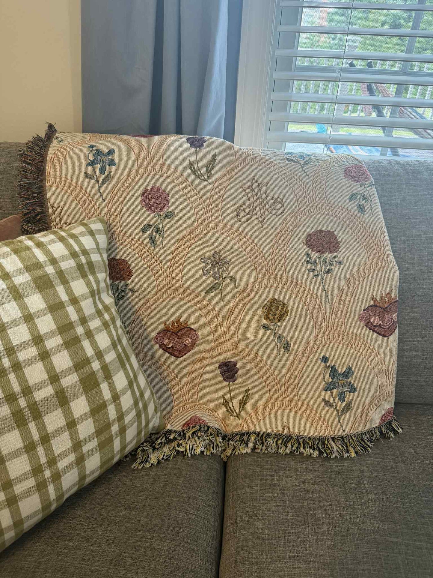 Brick House in the City - Mary's Sacred Garden Woven Blanket