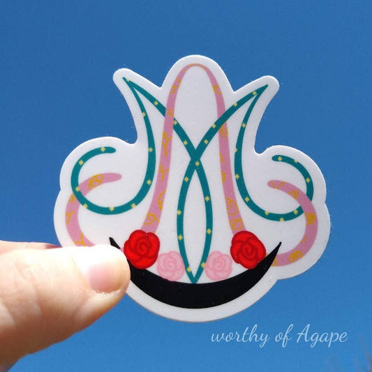 worthy of Agape - Our Lady of Guadalupe Auspice Maria Sticker