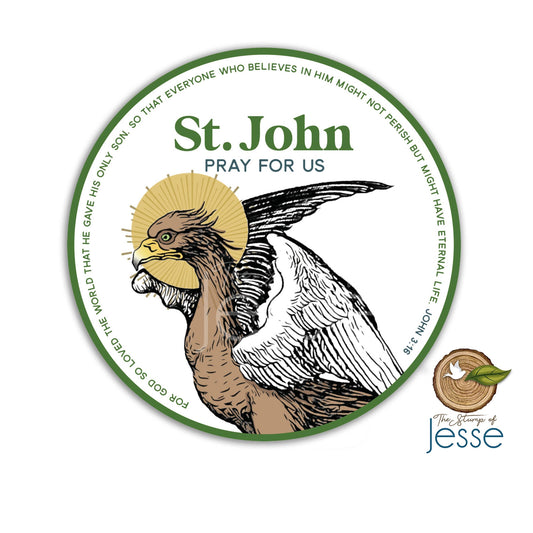 The Stump of Jesse - St. John Symbol Waterproof Catholic Sticker