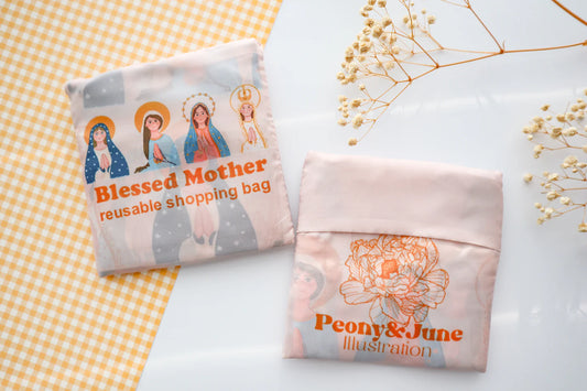 Peony&June Reusable Shopping Bag- Blessed Mother