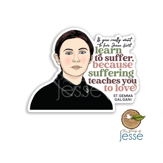 The Stump of Jesse - St. Gemma Galgani Waterproof Catholic Sticker