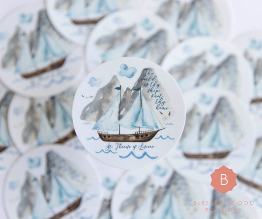 Blessed Be God Boutique - Saint Therese of Lisieux Sticker, Catholic Vinyl Sticker
