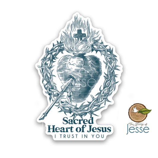 The Stump of Jesse - Sacred Heart of Jesus, I Trust In You Vinyl Catholic Sticker