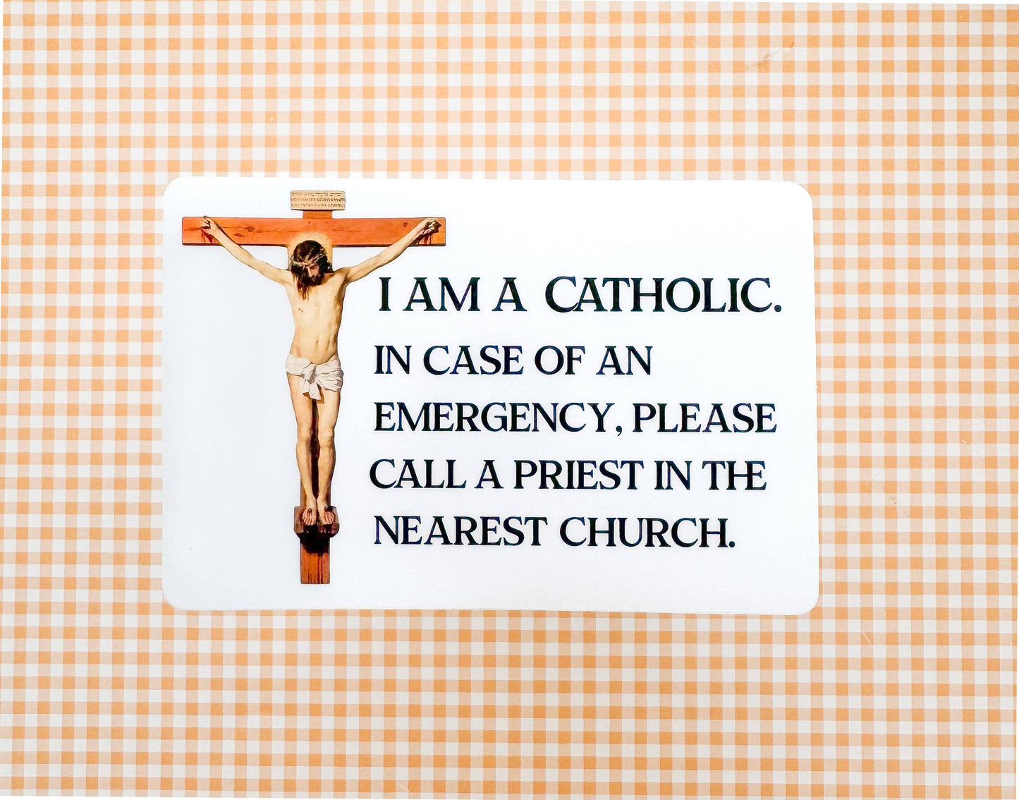 Peony&June Illustration - Catholic Sticker In case of an Emergency