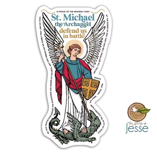 The Stump of Jesse - St. Michael The Archangel Waterproof Catholic Sticker