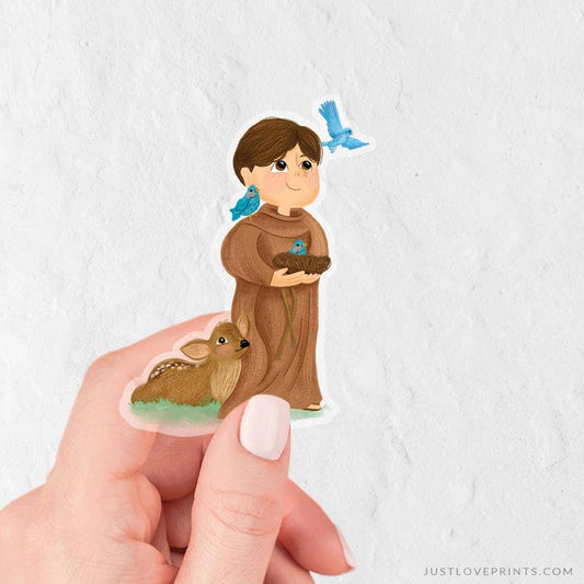 Just Love Prints - St. Francis "Kid Saint" Vinyl Sticker