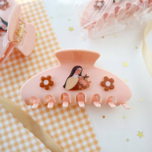 Peony&June Illustration - St Therese of Lisieux Hair Clip